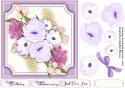 Beautiful Lilac Anemone's in a Cut Out Bracket