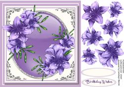Beautiful Lillies on a Silver Mat 