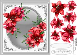 Stunning Red Lillie's on a Silver Mat