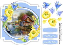 Beautiful Tulips and Water Scene 