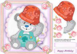 Fluffy Bear in His Flowerpot Hat