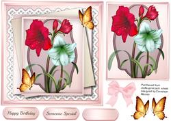 Beautiful Ameryllis and Gold Butterfly's