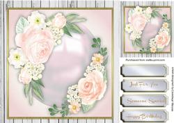 Lovely Roses and Blossom Om a Pearl Mat 
