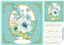 Lovely Mint Greenand Gold Flowers