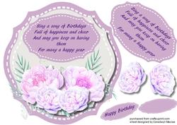 Beautiful Lilac Roses and Birthdaty Verse
