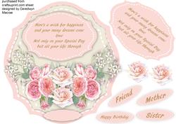 Lovely Pink Roses and Birthday Verse