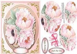 Lovely Pink Peonie Roses in Pyramid
