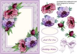 A5 Lovely Anemones on Lace