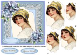 L Lovely Pyramid Vintage Lady on a Tag , 2