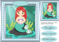 Beautiful Aqua Mermaid with Her Pearl