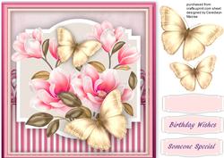 Beautiful Gold Flutters and Magnolias