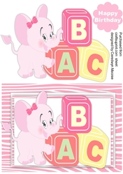 Ellie and Her Birthday Blocks , Pink