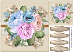 Beautiful Mixed Roses on lace 1,