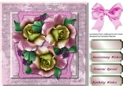 Lovely Roses on a Pink Script Frame