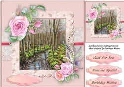 Beautiful Stream with roses , 
