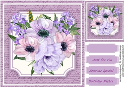 Lovely Lilac Roses on a Script Mat