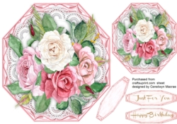 Beautiful pink Octagonal with Roses 2,