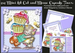 8x8 Mini Kit Cat and Mouse Cupcake Tower