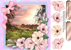 Beautiful Scene with Anemones and Roses ,