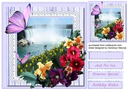 Stunning Waterfall and Daffodils
