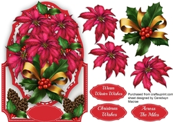 Over the Edge , Beautiful Poinsettias and Pine Cones 