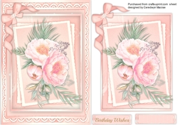 Beautiful Pink roses on a Double mat
