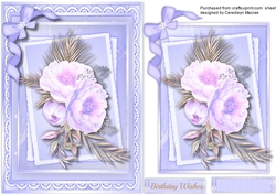 Beautiful lilac roses on a Double Mat