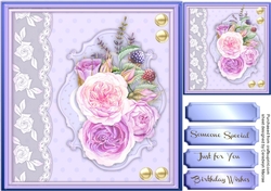 Beautiful Lace and lilac roses 