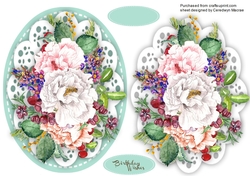 Beautiful Mixed roses on a Lace Mat,