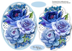 Beautiful Blue Roses on a Lace Mat 4, 