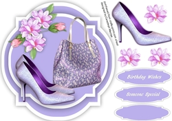 Lovely Lilac Shoes and Bag on a Shaped Mat  2