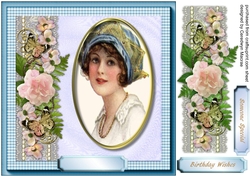 Beautiful Vintage Lady with Roses 3