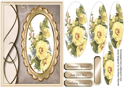 Beautiful Yellow roses on a gold pyramid frame