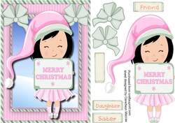 Merry Christmas girli in Pink