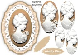 Beautiful Buff Cameo on lace Mat