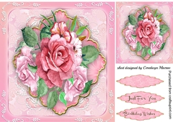 Stunning Roses on a Swirl Mat