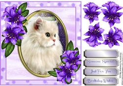 Beautiful Cat in a Gold Oval Frame 