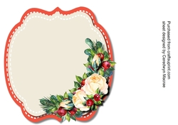 Incert Blank christmas Roses with Berrys 