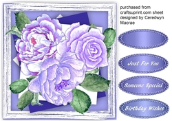 Stunning Lilac Roses on a Shabby Chic Frame