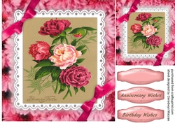 Beautiful Roses on lace with Double Bow