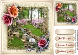 Beautiful Roses and Water Scene