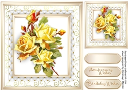 Beautiful Yellow roses on lattace mat 5