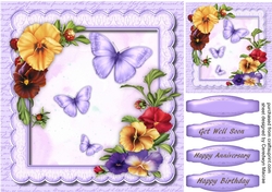 Beautiful Pansys and Butterflys