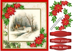 Beautiful Christmas Scene and Poinsettias