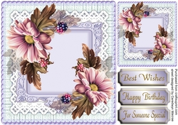 Soft Pink Daisys on lace 