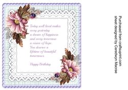 Incert with Verse, and soft pink Daisys