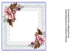 Incert Blank , with soft Pink Daisys