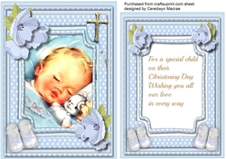 Beautiful Christening Card , Blue 