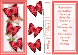 D.L Beautiful Red Butterflys and flowers 