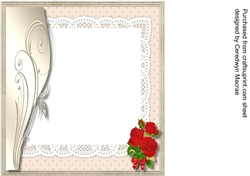 Incert Red Roses on a Sepia Mat 